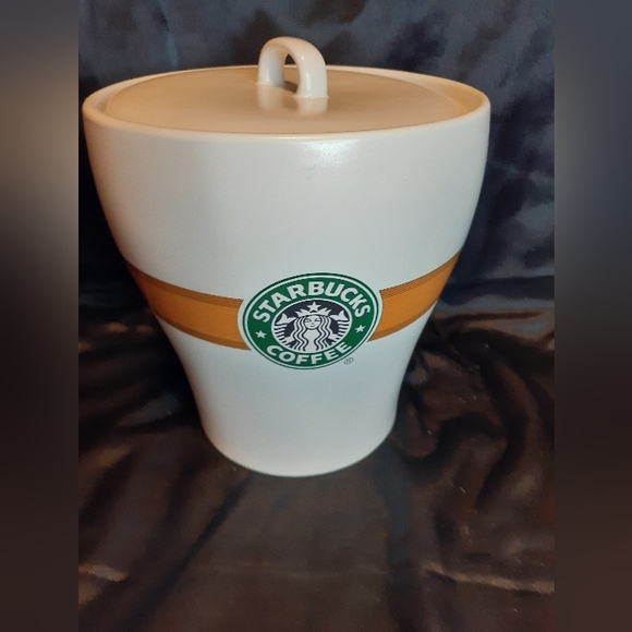 BIG Starbucks Baby! Big Cookie, Biscotti, Coffee Counter Retired Amber Jar W/Lid - Picture 2 of 11